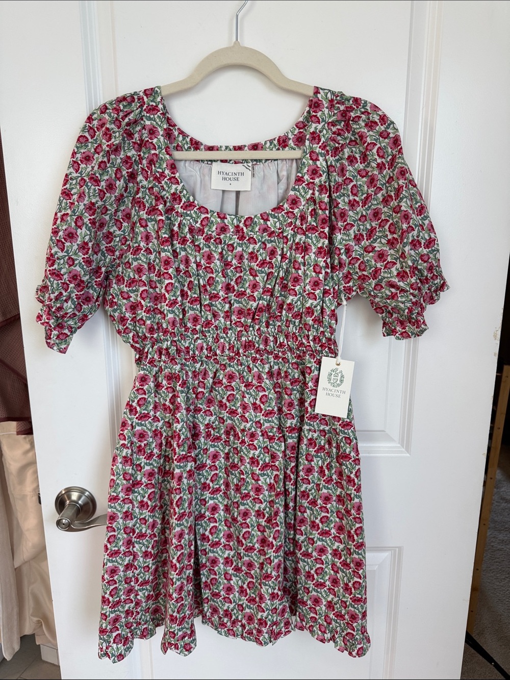 NWT Tuckernuck Hyacinth House Pink Floral Smocked Mini Dress